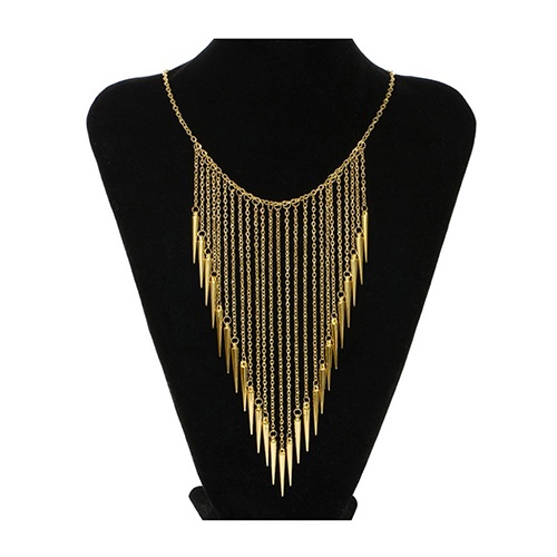 Hu Hu Hu Hu Hu Alat Bantu Pasang Kacamata♡ Kalung Rantai Panjang Liontin Rumbai Rivet Gaya Punk Untuk Wanita