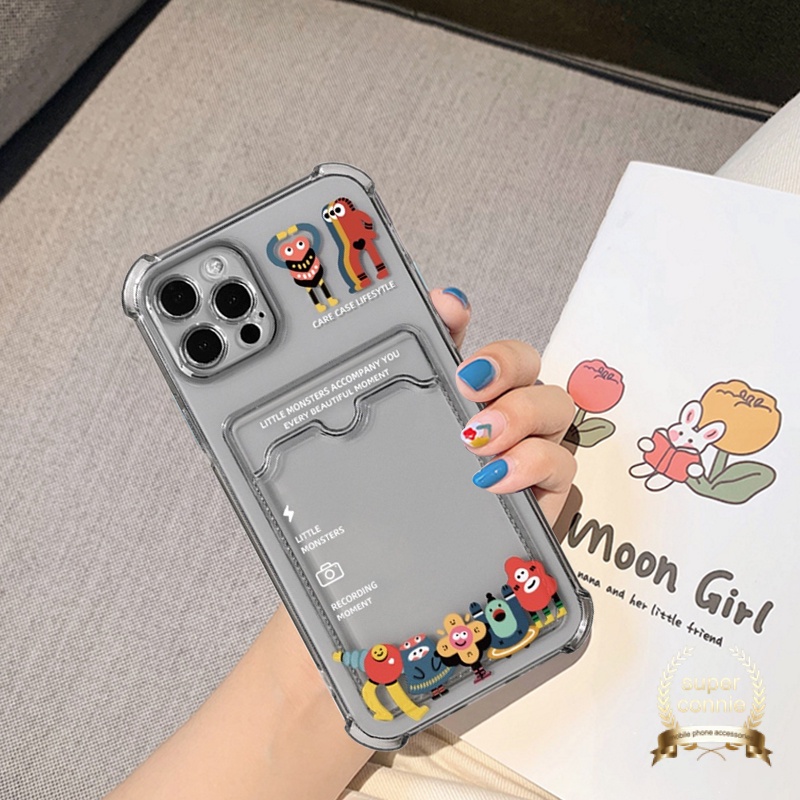 Soft Case Tpu Transparan Motif Kartun Monster Untuk Iphone 11 X Xr Xs Max 6 6s 7 8 Plus 11 12 13 Pro Max Se 2020