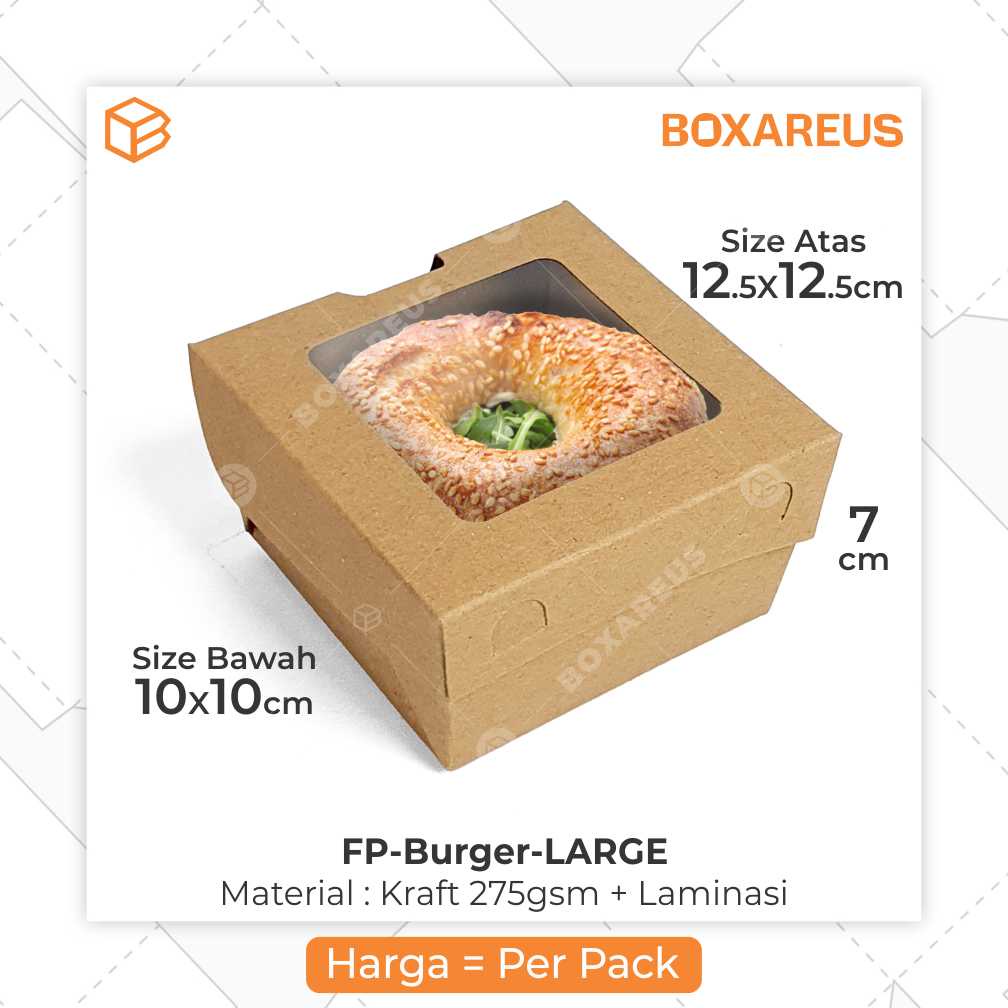 Box Burger Lunch Packaging Kotak Makanan Dus Takoyaki Dimsum | FP Burger