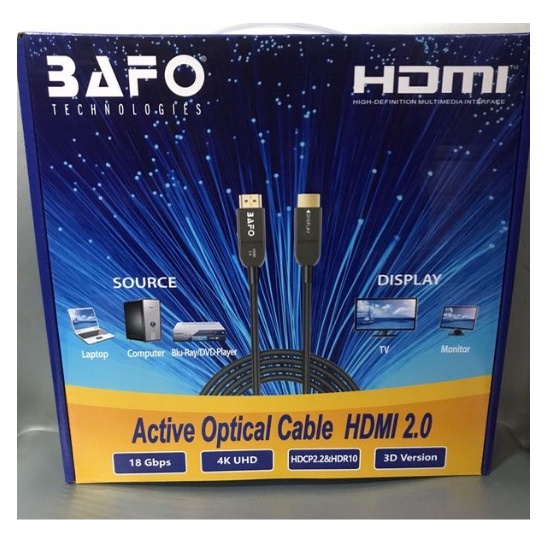 Kabel HDMI Fiber Optik ( FO ) 20 Meter Bafo V2.0 4K 3D