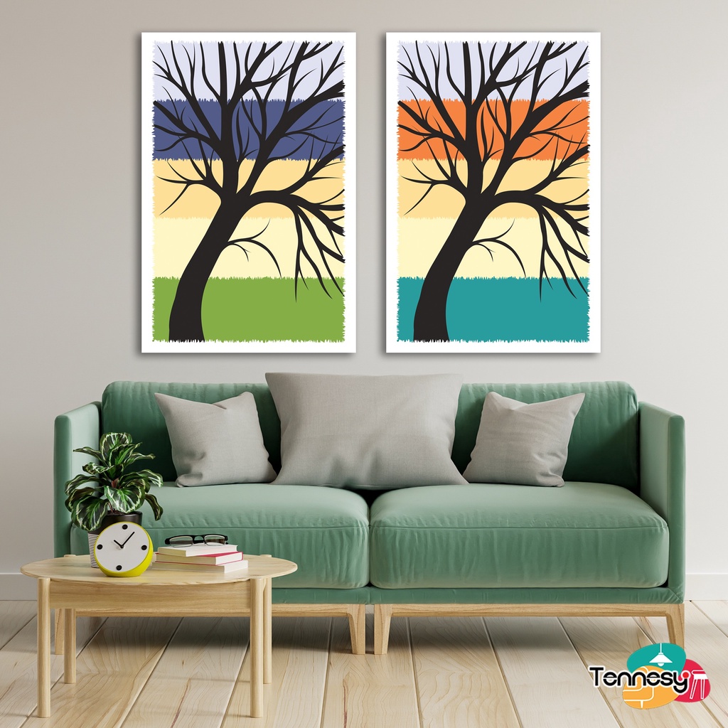 TENNESY HIASAN DINDING POHON SILUET TREE PANORAMA WALL DECOR 20x30CM PAJANGAN KAYU POSTER DEKORASI DINDING KAMAR TIDUR RUMAH