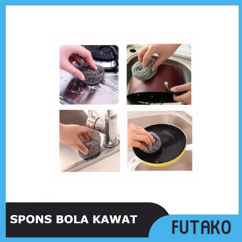 FUTAKO Sikat Bola Kawat / Sikat Serabut Kawat Cuci piring / Spon Sabut Kawat