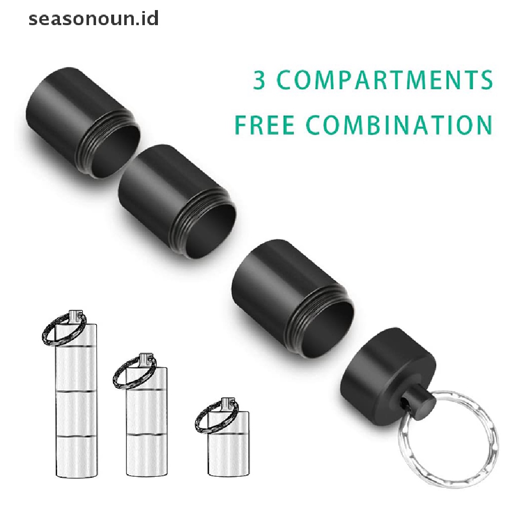 (seasonoun) Gantungan Kunci Bentuk Botol Obat Pil Portable Tahan Air