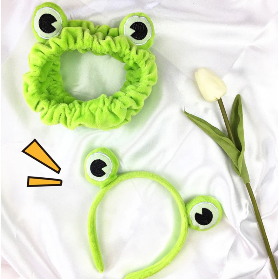 HKO headband bando mata katak kodok frog lucu kain handuk cuci muka