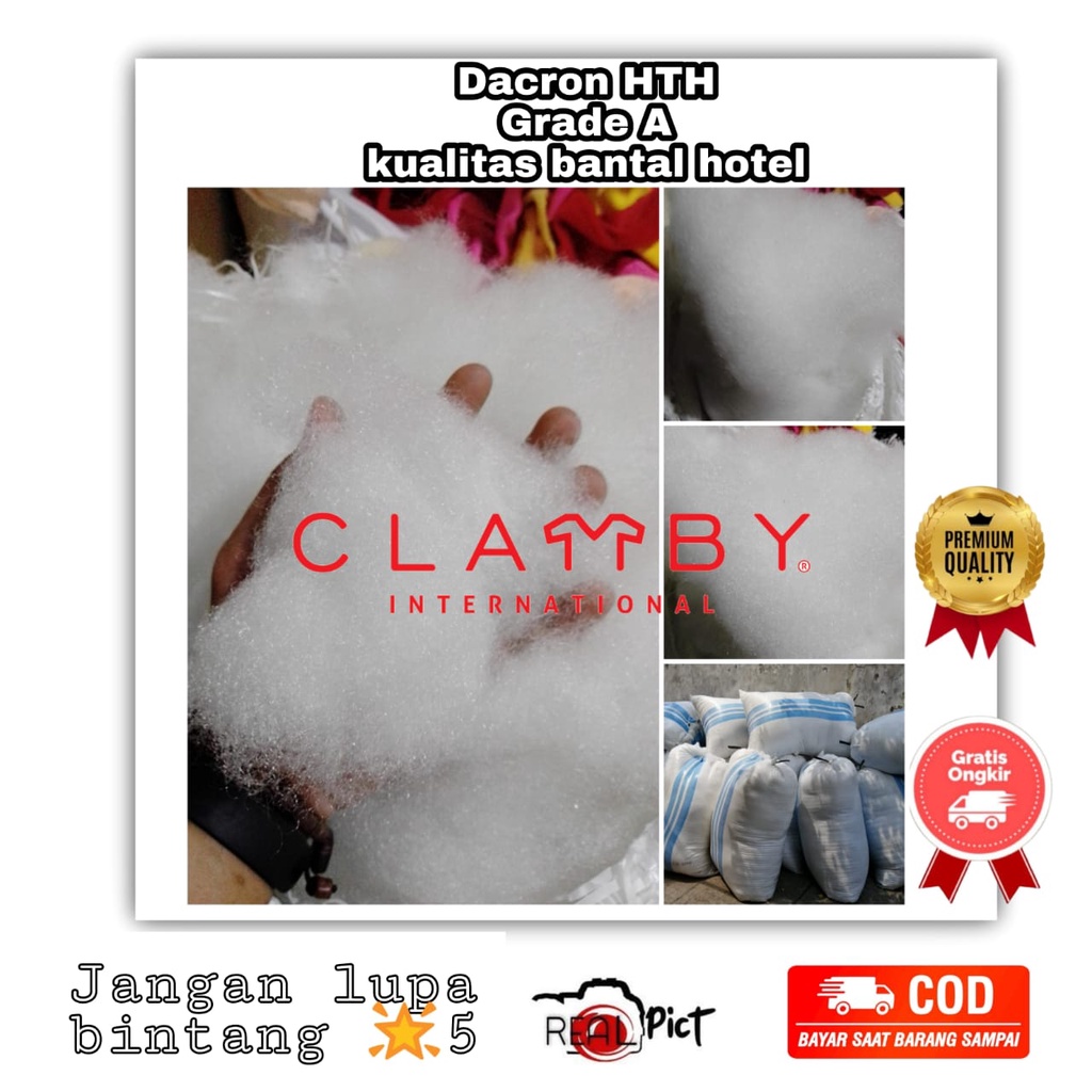 Dacron HTH Dacron / Dakron / Kapas / Silikon / Silicon / ISI BANTAL Lembut Empuk Kualitas Bantal