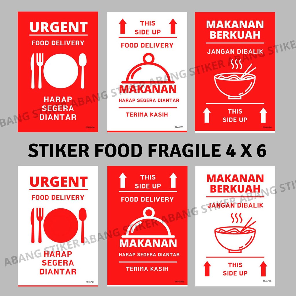 

Stiker Food Fragile Biasa 4 x 6 cm