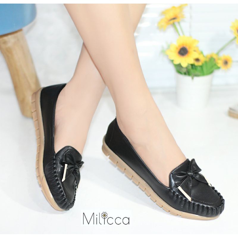 Milicca Breylina Sepatu Flat wanita Flat Shoes Sol Karet