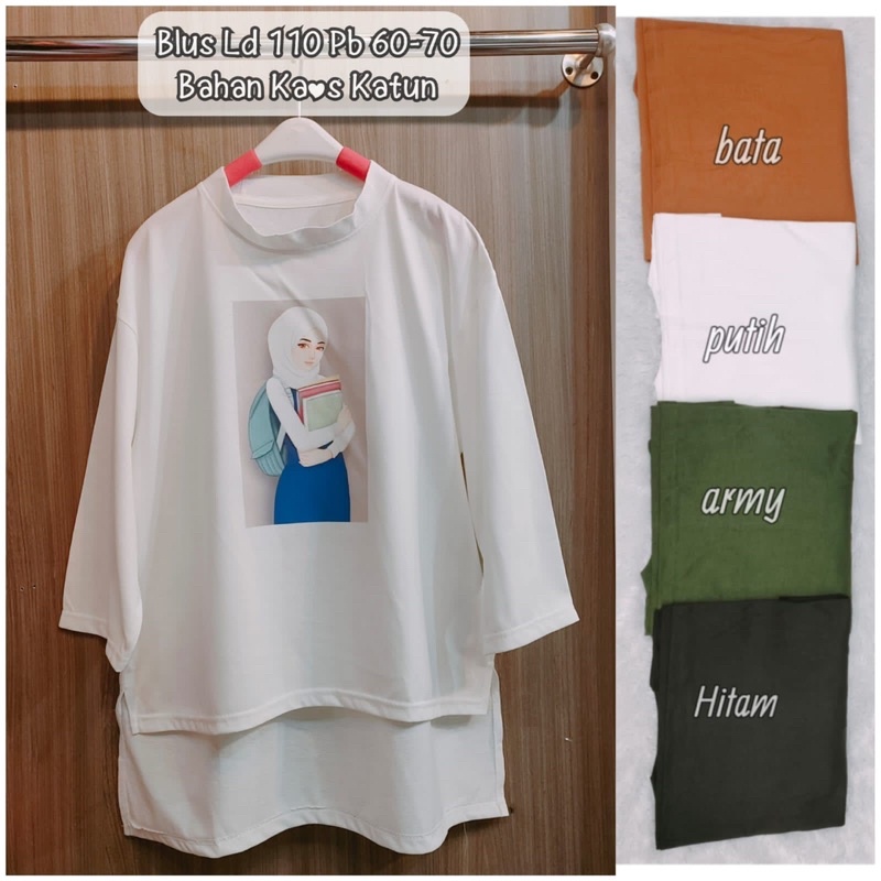 GLADIS KAOS OVERSIZE / Blus kaos Oversize wanita Besic Tshirt hijab