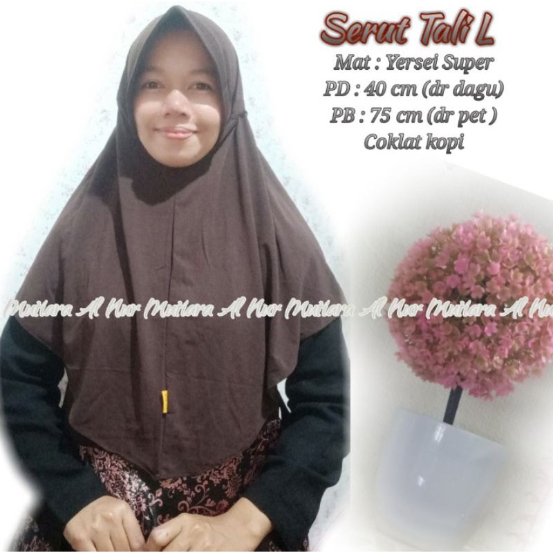 BERGO SERUT TALI L /KERUDUNG INSTAN TALI SIZE L/ SERUT TALI / SERUT JOKOWI