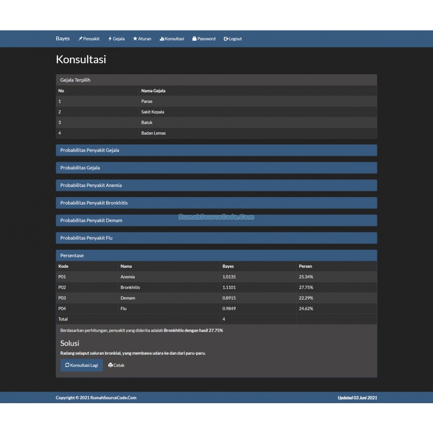 Source Code Sistem Pakar Metode Bayes PHP
