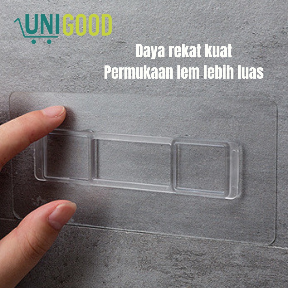 UNIGOOD - Magic Hook Gantungan Tempel Lem Dinding Kuat Kotak Tissue Kaitan Rak