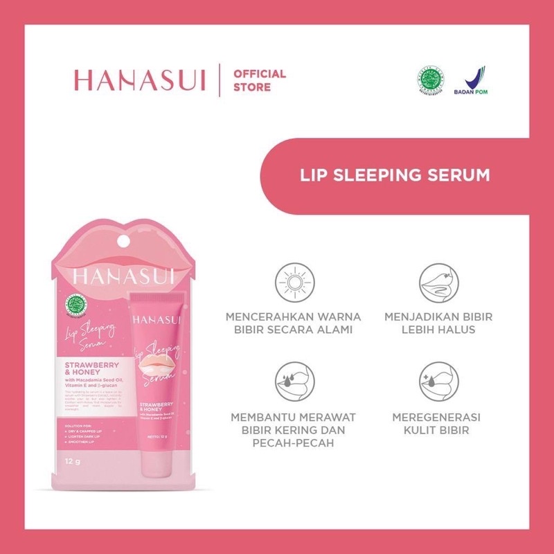 MFI - HANASUI LIP SLEEPING SERUM 12 GR STRAWBERRY AND HONEY