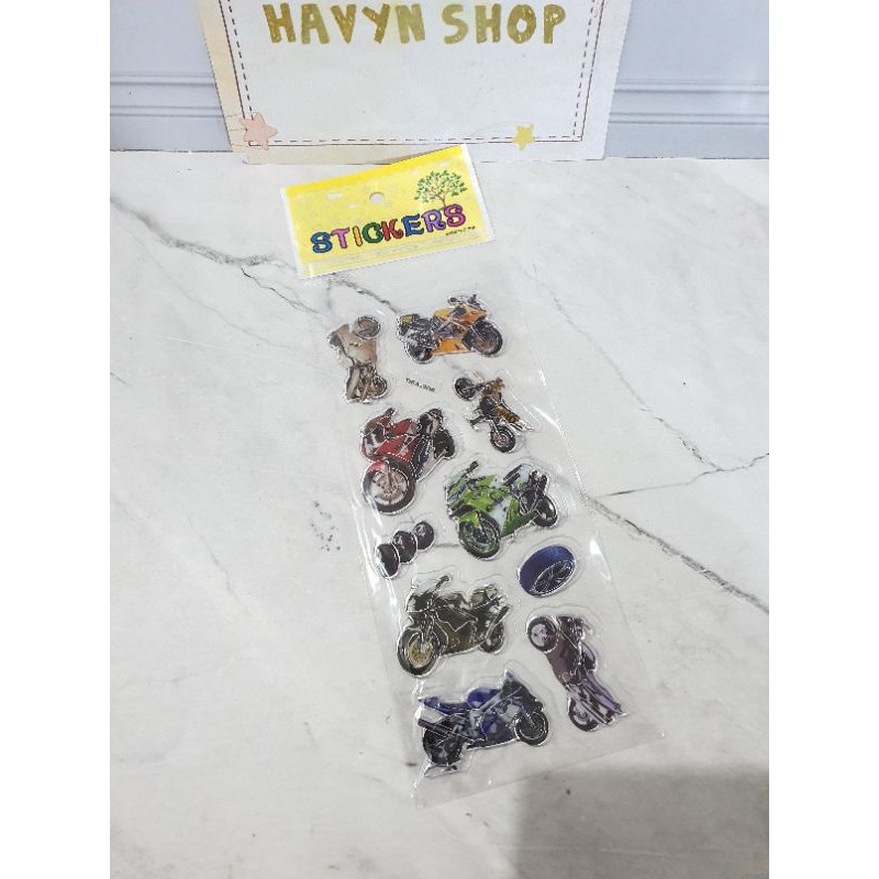 sticker anak/stiker fancy/STICKER 3D METALIK/tempelan-Motor