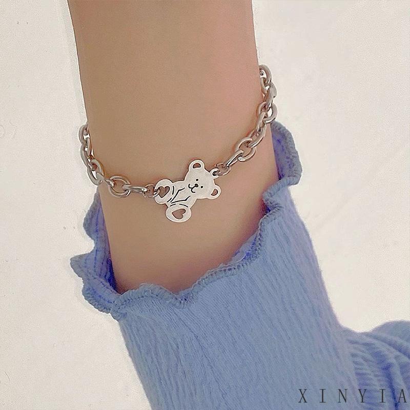 Xia.id Gelang Tangan Wanita Desain Manik Beruang Simple