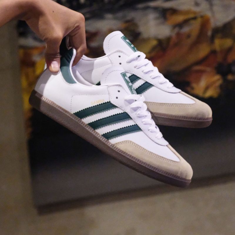 ADIDAS SAMBA OG WHITE GREEN ORIGINAL 100% - SEPATU ADIDAS ORIGINAL 100% - SEPATU PRIA - SEPATU WANIT