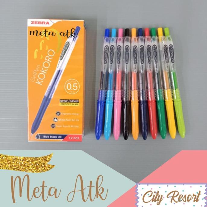 

(COD) Pulpen / Pen Gel Kokoro Zebra (12pc) KOMPLIT Kode 790