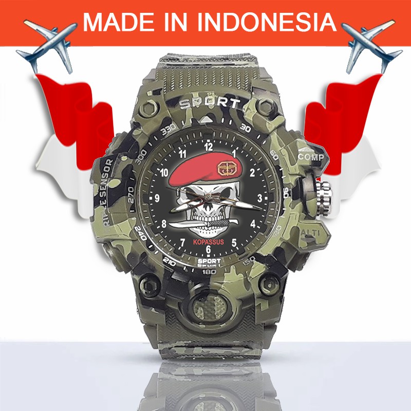 {Istimewa} Jam Tangan KOMANDO PASUKAN KHUSUS (TNI) -Hijau Army Water Resistant