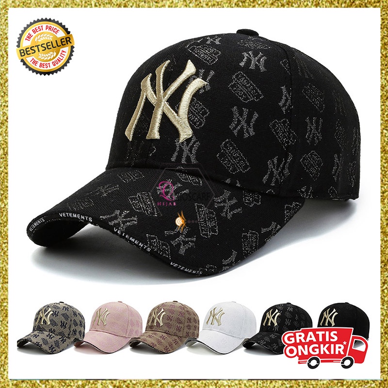 Topi Pria Wanita Baseball NY Yankees 1987 Motif GC Fashion Korea Casual kualitas terbaik BSAK