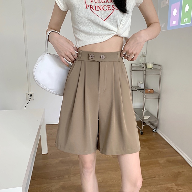 XIAOZHAINV Korean Style Casual High Waist Celana Pendek Wanita