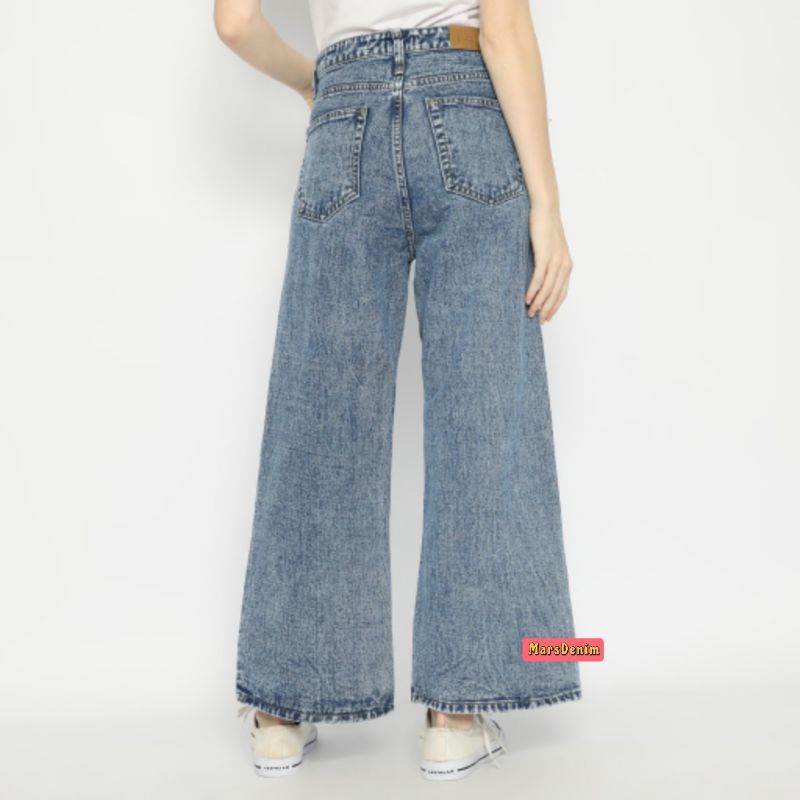 CELANA JEANS HIGHWAIST KULOT SNOW PREMIUM