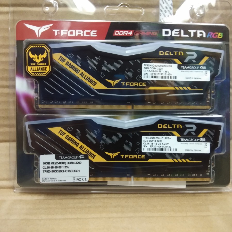 RAM PC TEAM Delta TUF Gaming RGB 16GB DDR4 (8GBX2) kit 3200MHz