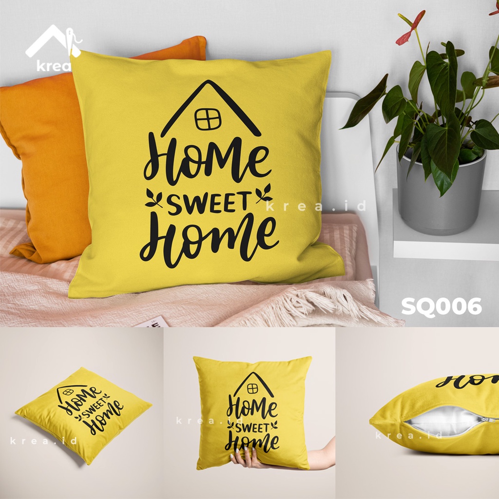 SARUNG BANTAL Sofa Kata Kata Home Sweet Home UKURAN 40x40