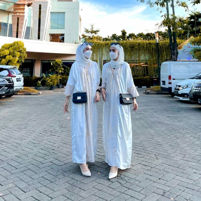 Jual Kaftan Arabian Tasya Farasya White Gold Shopee Indonesia