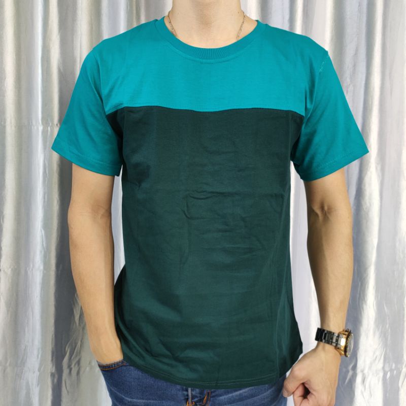 kaos reglan polos kombinasi TOSCA-HIJAUBOTOL uk 20 22 S M L XL XXL