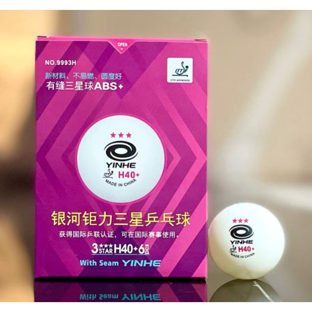 Yinhe 3 star ABS+ H40+ isi 6 - Bola Pingpong Tenis Meja ABS Bintang 3