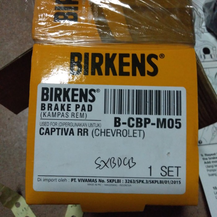 kampas rem belakang chevrolet captiva / kampas rem belakang captiva