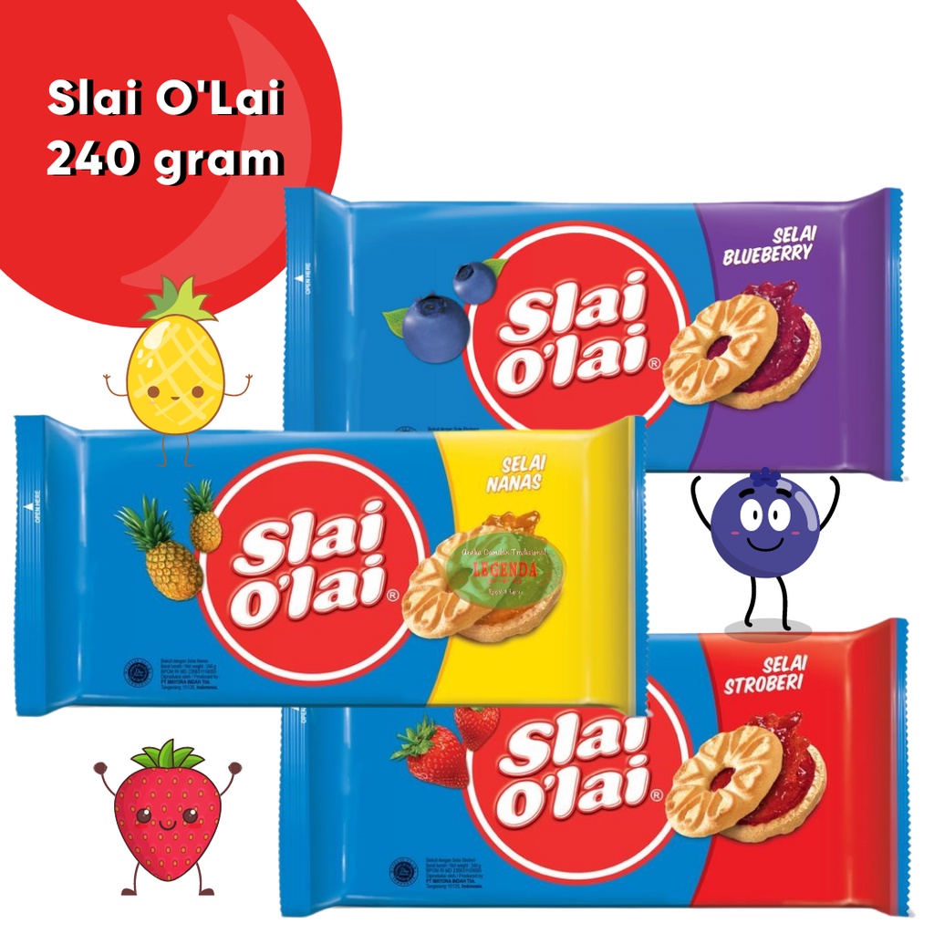 

Slai Olai 192gr Slai O'lai biskuit selai stroberi strawberry blueberry buah enak termurah