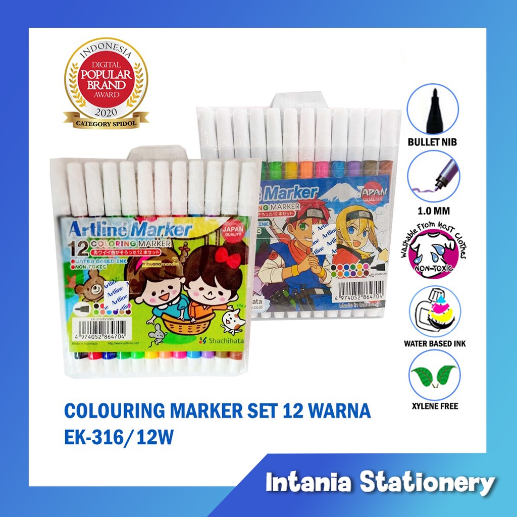 

Spidol Artline 12 Warna / Spidol Mewarnai Artline