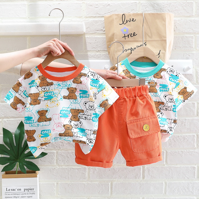 Setelan Anak Laki Laki CUTE Summer Set 2in1 Baju Anak Korean Style Import