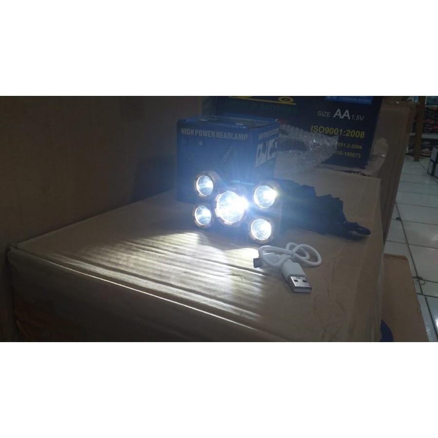 SENTER KEPALA SUPER TERANG 5 mata led / Headlamp Cree