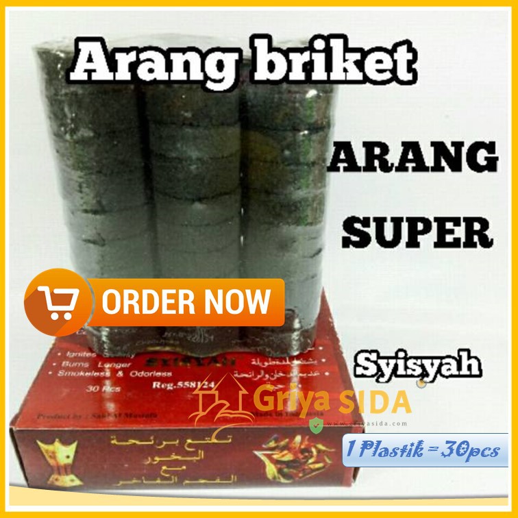 ARANG SUPER SYISYAH (Briket) alfahm arang dupa bukhur arang shisha harga grosir