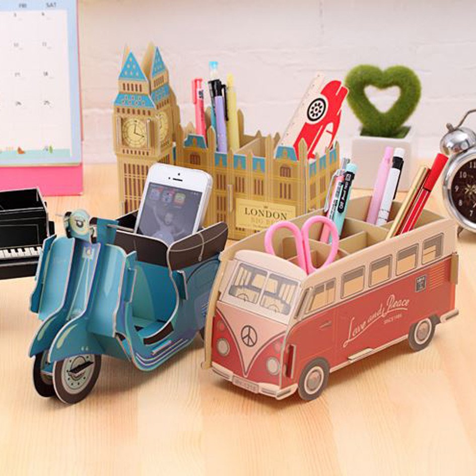

kotak tempat pen pensil meja diy paper pen holder (2d2) stp031