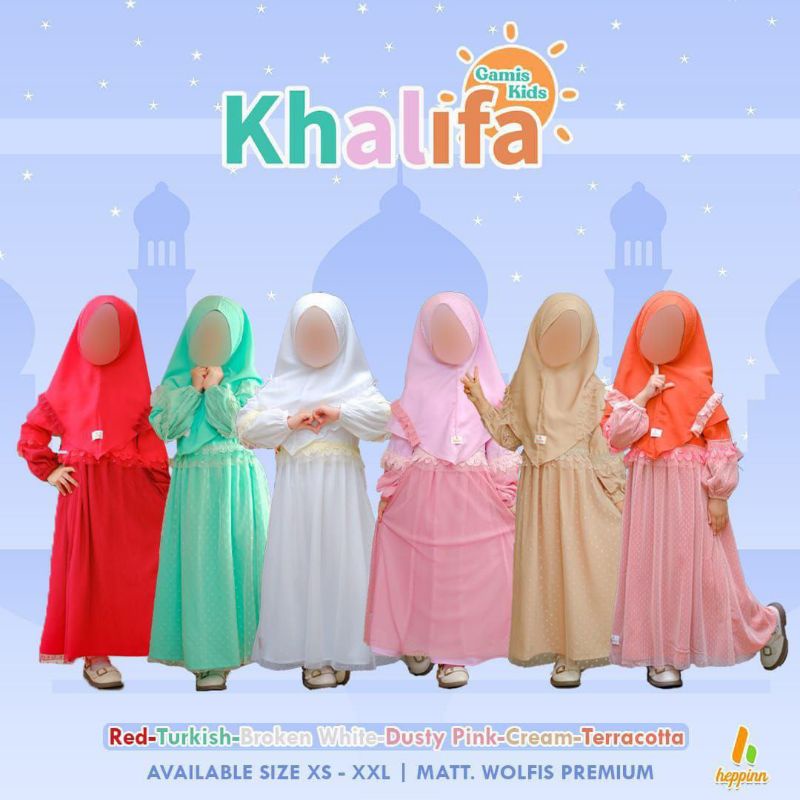 Gamis Khalifa / Gamis Tutu Anak / Gamis Putih Cream Merah Turkish Pink Orange Anak