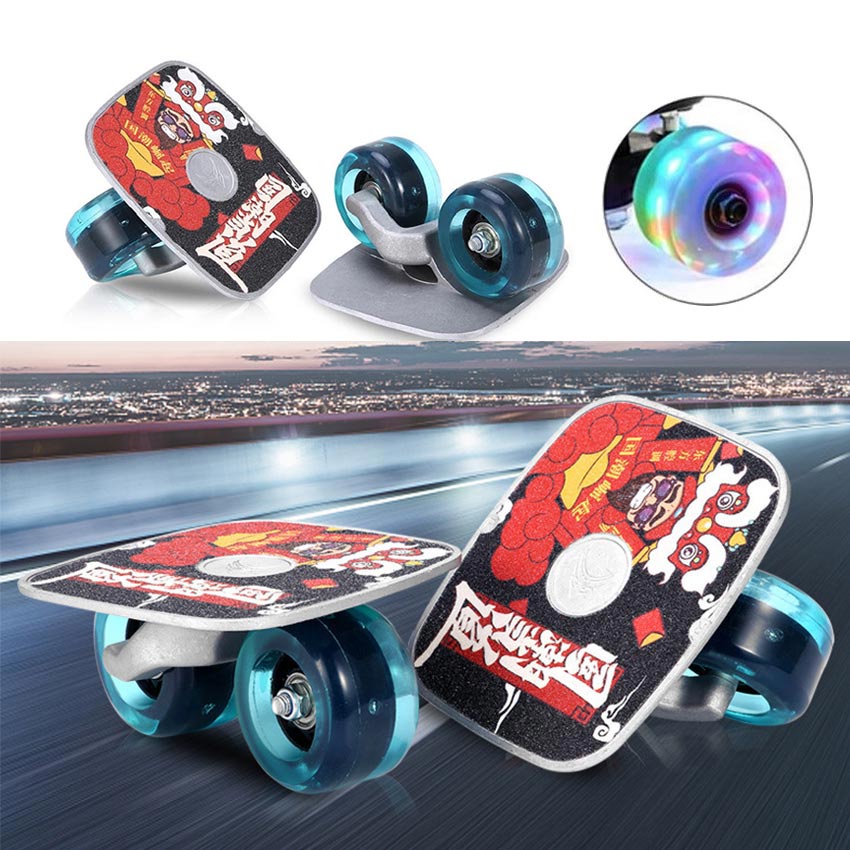 {READY STOCK} Portable Drift Board Skates Anti-Slip Plate Blue Wheel