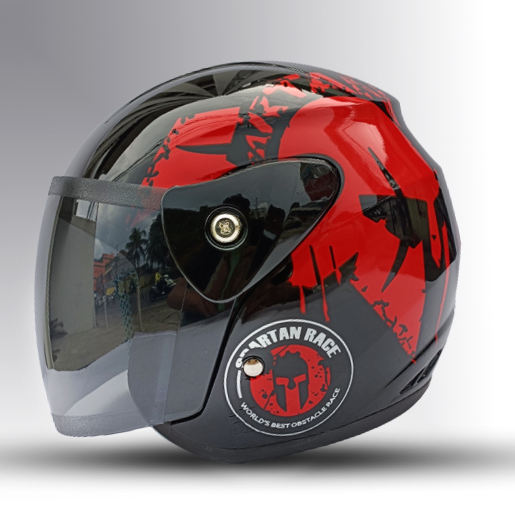 HELM EVOLUTION HITAM MURAH HALF FACE MODEL GM EVO  UNTUK PRIA DAN WANITA DEWASA COD