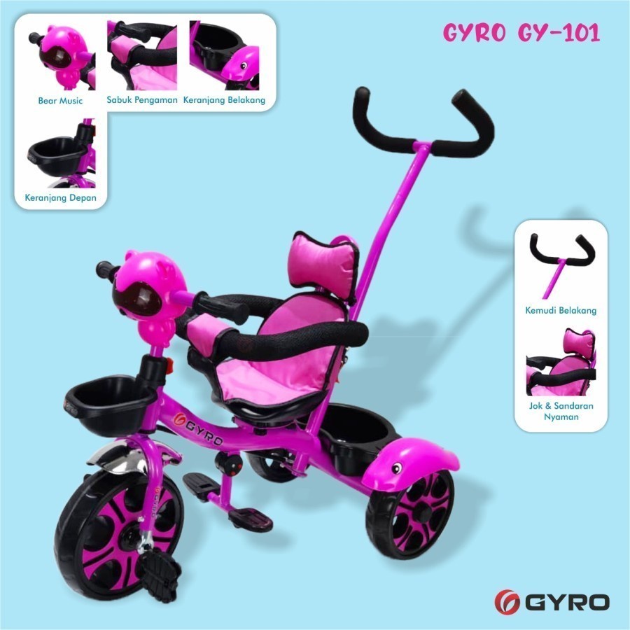 Sepeda Anak - Sepeda Roda Tiga STROLLER GYRO GY 101