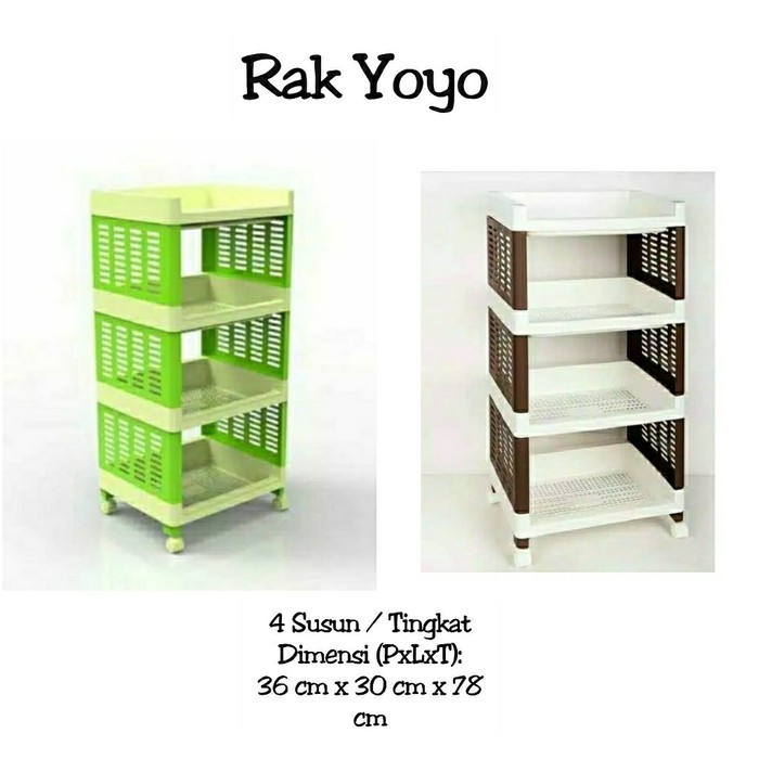 TERMURAHHH  Rak Yoyo Susun 4 Warna coklat dan hijau
