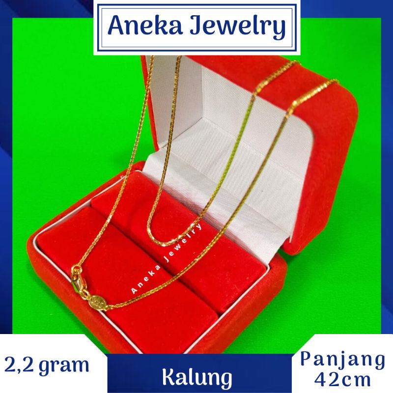 Kalung Santa 42cm, Perak 925, Sepuh Emas Rosegold