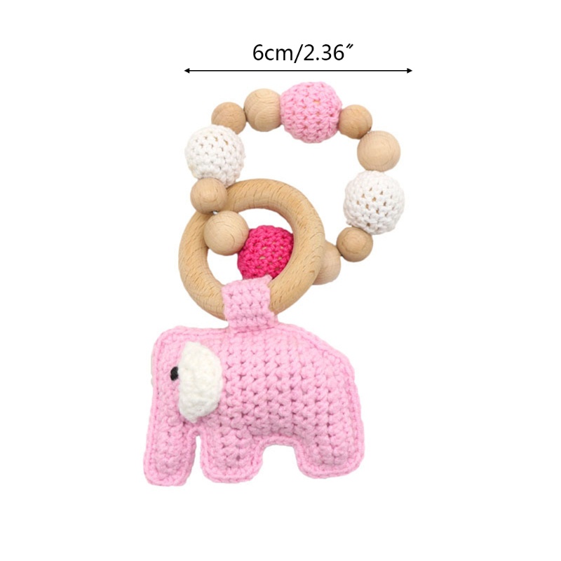 Mary Mainan Teether Bayi Bentuk Gajah Bahan Kayu