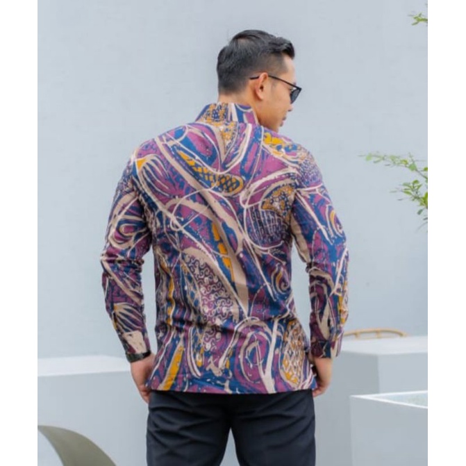 TRENDY 315 KEMEJA BATIK LENGAN PANJANG KAIN HALUS MURAH LAPIS FURING