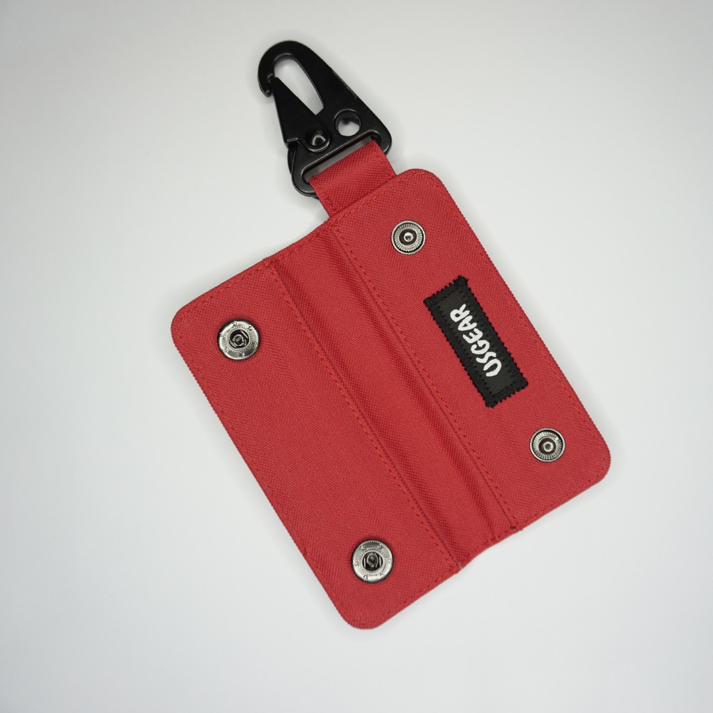 Gantungan Kunci Mobil Motor Carabiner Dompet STNK Slim Warna Hitam Merah- UGCB0008