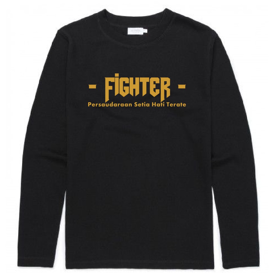 Baju Kaos Tshirt Pencak Silat Fighter PSHT lengan Panjang Cotton Combed 30s Kualitas Distro Termurah