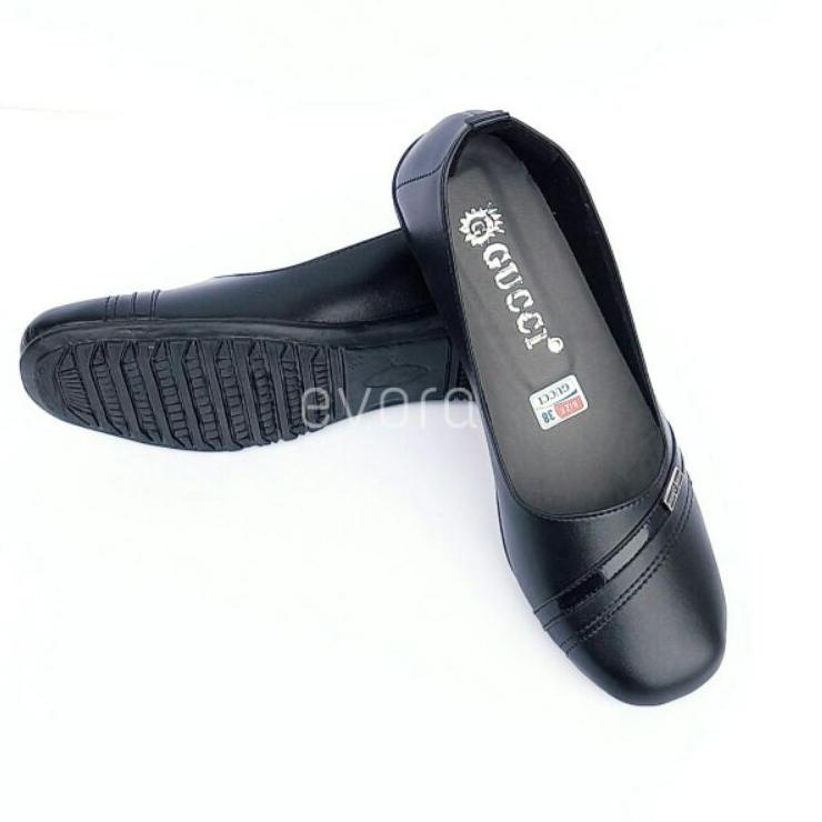 Serbuuuu.. Sepatu pantofel wanita gucci F1 Trep // Sepatu cewek kerja kantor formal warna hitam sepa
