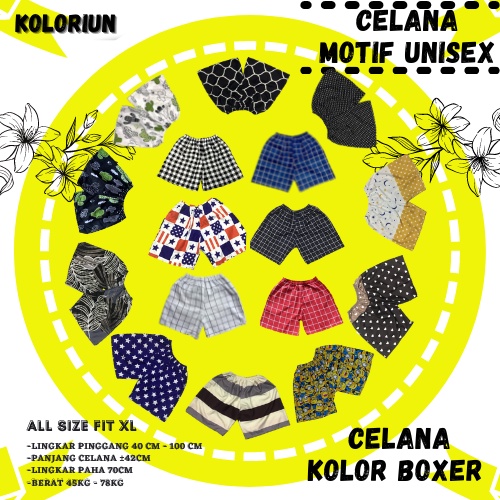 [Kolor Boxer Pria] Celana Pendek Pria - Celana Pendek Boxer Pria Wanita - Grosir Celana Pendek Pria 