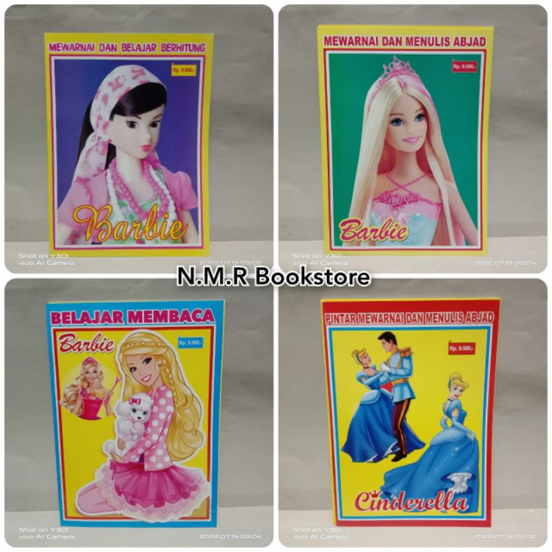 buku anak//buku mewarnai//barbie//cinderella