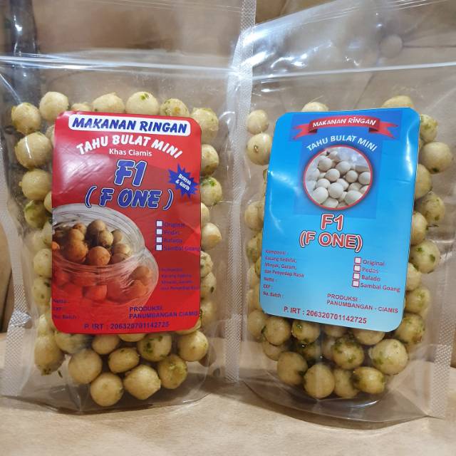 

Tahu bulat mini kering sambel goang pouch bening snk